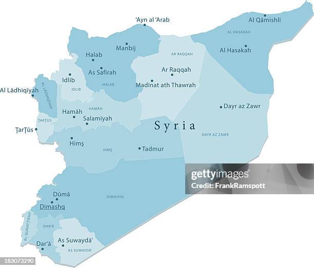 stockillustraties, clipart, cartoons en iconen met syria vector map regions isolated - homs