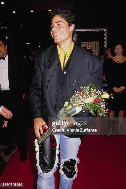 Puerto Rican singer and actor Chayanne attends the recording of the 'Grammy Living Legends Gala' television special, held at the Pantages Theater in...