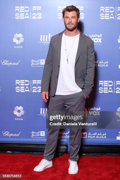 Chris Hemsworth attends Baz Luhrmann in Conversation with Chris Hemsworth during the Red Sea International Film Festival 2023 on December 04, 2023 in...