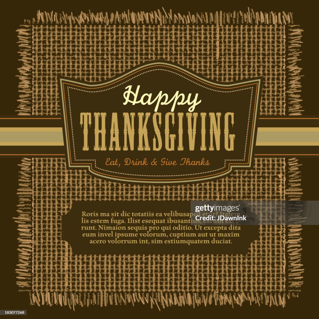 Thanksgiving greeting card design template square composition