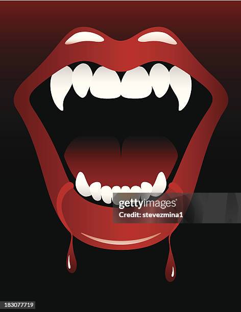 vampire fangs - bleeding gums stock illustrations