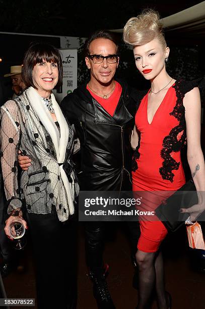 Susan Stein, designer Lloyd Klein and recording artist Ivy Levan arrive for A la mode Productions Presents Designers Night Out at Sofitel Hotel on...