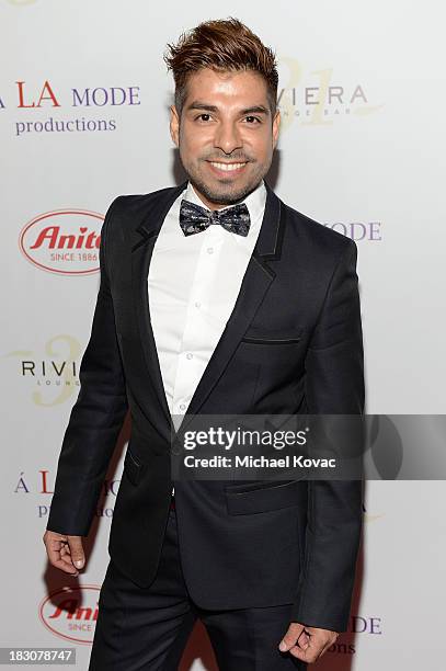 Designer Uriel Saenz arrives for A la mode Productions Presents Designers Night Out at Sofitel Hotel on October 3, 2013 in Los Angeles, California.