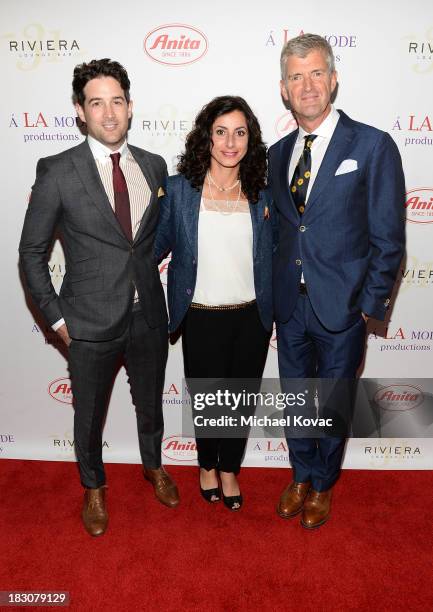 Jeroen Bik, Miray Bik and guest arrive for A la mode Productions Presents Designers Night Out at Sofitel Hotel on October 3, 2013 in Los Angeles,...