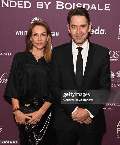 Claire Forlani and Dougray Scott attend the Cigar Smoker of the Year Dinner & Awards 2023 at Boisdale of Canary Wharf on December 04, 2023 in London,...