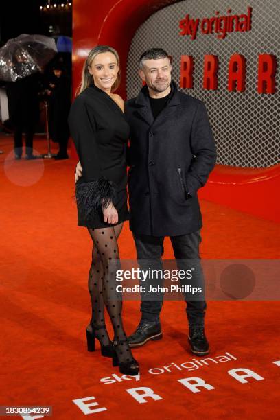 Warren Brown and Anna Woolhouse attend the "Ferrari" Sky Premiere at Odeon Luxe Leicester Square on December 04, 2023 in London, England.