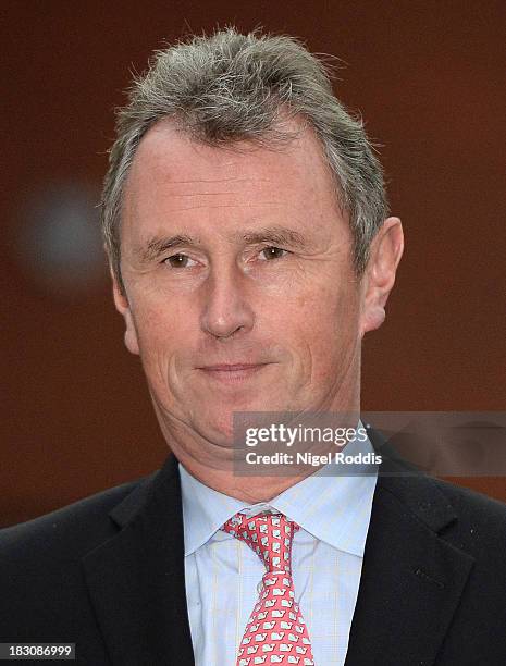 Former Deputy Speaker Nigel Evans leaves Crown Court where he faced charges of sexual assault on October 4, 2013 in Preston, England. Mr Evans has...