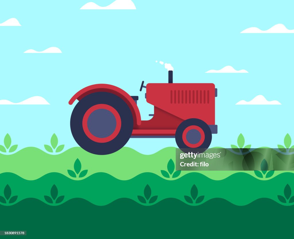 Spring Tractor Farm Background