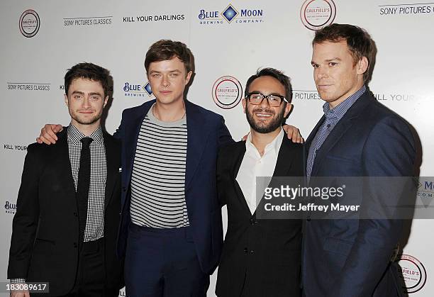 Actor Daniel Radcliffe, Dane DeHaan, director/writer/producer John Krokidas and actor Michael C. Hall arrive at the Los Angeles premiere of 'Kill...