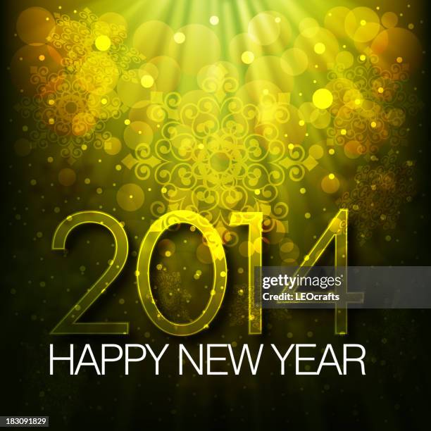 2014, beautiful new year celebration background - saturated stock illustrations