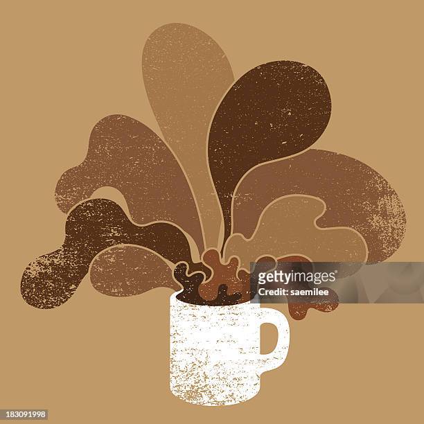 cup of coffee - coffee splash stock illustrations
