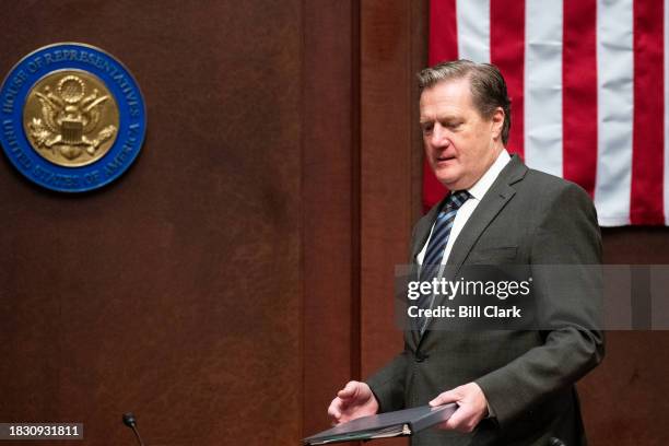 Chairman Rep. Mike Turner, R-Ohio, arrives for the House Select Intelligence Committee markup of the "Foreign Intelligence Surveillance Act Reform...