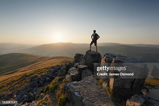 watching the sunset. - brecon beacons national park stock pictures, royalty-free photos & images