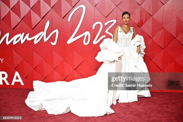 Maya Jama attends The Fashion Awards 2023 presented by Pandora at the Royal Albert Hall on December 04, 2023 in London, England.