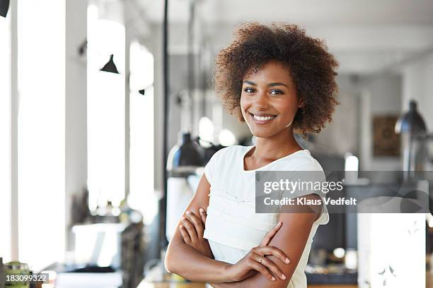 portrait of cool creative businesswoman - portrait of cool creative businesswoman at office bildbanksfoton och bilder