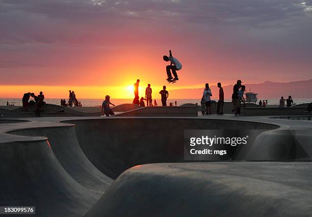 skateboarding at venice beach - city of los angeles stock pictures, royalty-free photos & images