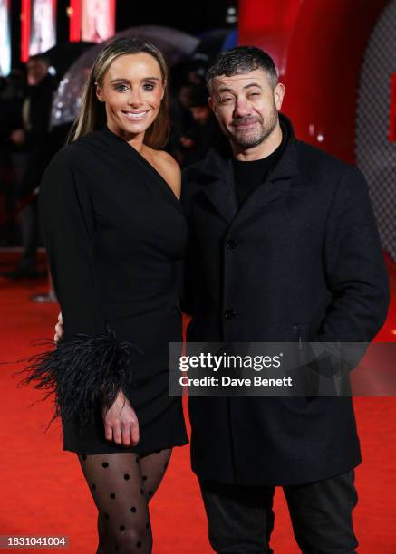 Anna Woolhouse and Warren Brown attend the UK Premiere of "Ferrari" at the Odeon Luxe Leicester Square on December 04, 2023 in London, England.