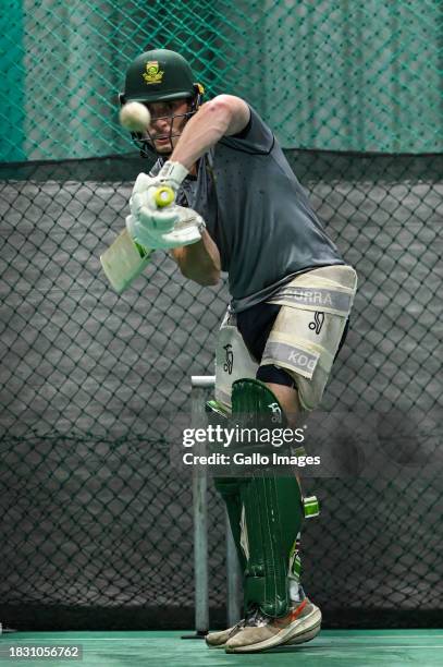Matthew Breetzke during the South Africa national men's cricket team training session at Hollywoodbets Kingsmead Stadium on December 07, 2023 in...