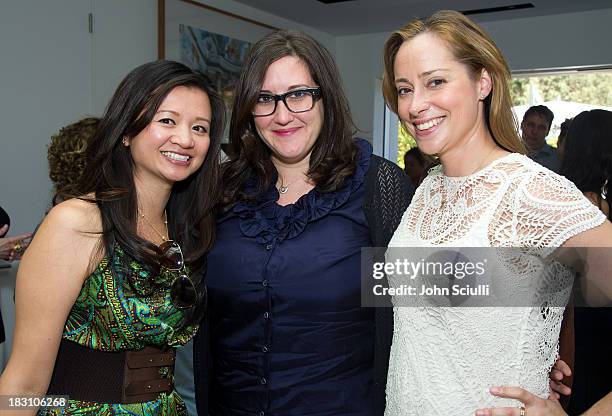 Nancy Hsieh, Alex Couri and Christina Gerber attend the Rema Hort Mann Foundation conversation with Susan and Michael Hort on September 28, 2013 in...