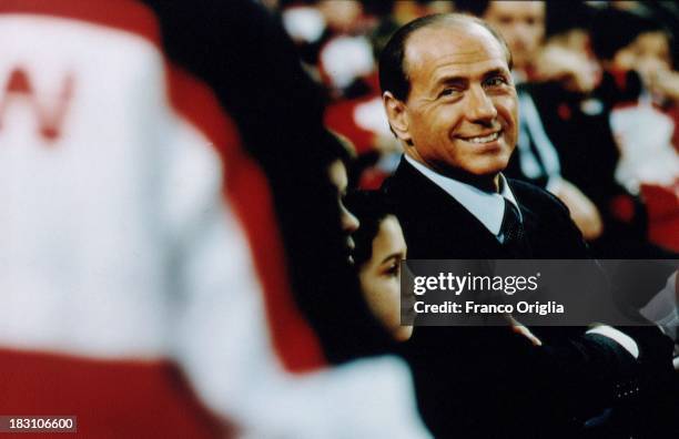 Silvio Berlusconi attends a Christmas party of his football team A.C. Milan on December 20, 1993 in Milan, Italy.
