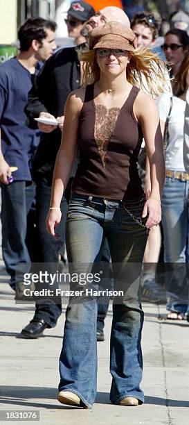 Singer Britney Spears shops on Melrose Avenue on March 5, 2003 in Los Angeles, California.