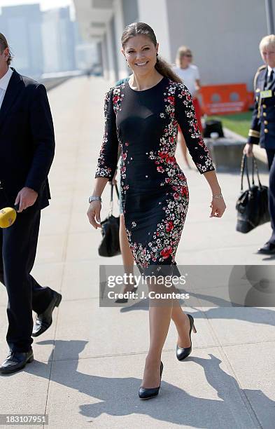 Crown Princess Victoria Of Sweden visits the United Nations on October 4, 2013 in New York City.