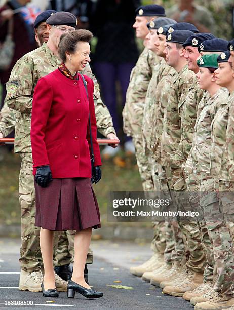 Princess Anne, The Princess Royal presents Afghanistan Operational Medals to troops of the Explosive Ordnance Disposal Task Force after attending the...