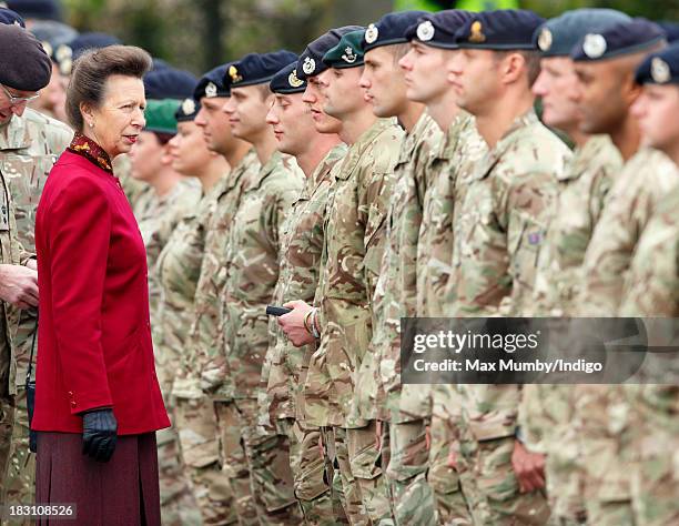 Princess Anne, The Princess Royal presents Afghanistan Operational Medals to troops of the Explosive Ordnance Disposal Task Force after attending the...