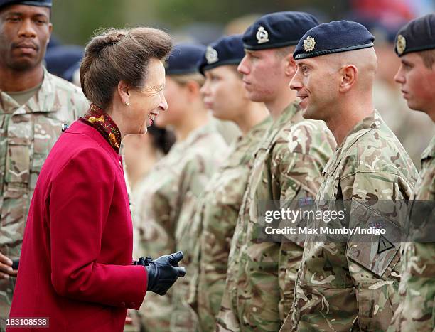 Princess Anne, The Princess Royal presents Afghanistan Operational Medals to troops of the Explosive Ordnance Disposal Task Force after attending the...