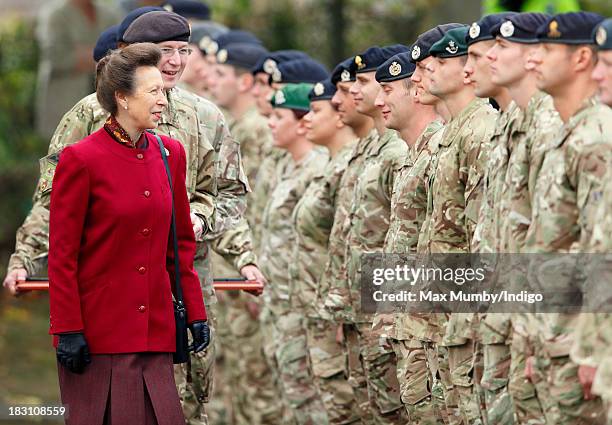 Princess Anne, The Princess Royal presents Afghanistan Operational Medals to troops of the Explosive Ordnance Disposal Task Force after attending the...