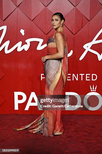 Vick Hope attends The Fashion Awards 2023 presented by Pandora at the