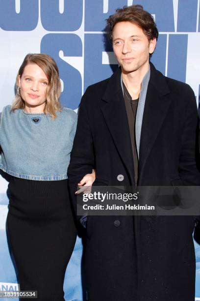 Mélanie Thierry and Raphaël Haroche attend the "Soudain Seuls" Premiere at Cinema UGC Normandie on December 04, 2023 in Paris, France.