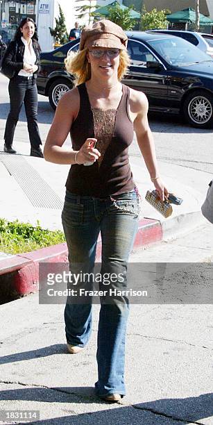 Singer Britney Spears shops on Melrose Avenue on March 5, 2003 in Los Angeles, California.