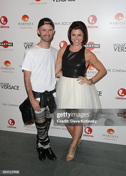 Derek Roche and Amy Salinger attends Marvista Entertainment And Lifetime With The Cinema Society Host A Screening Of "House Of Versace" at MOMA on...