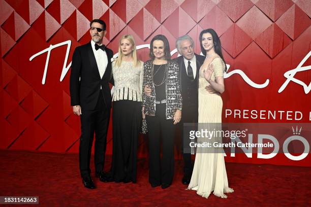 Pavlos of Greece, Marie - Chantal of Greece, Georgina Brandolini d'Adda, Giancarlo Giammetti and Anne Hathaway attends The Fashion Awards 2023...