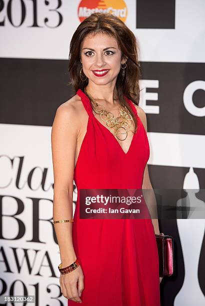 Stefania Passamonte attends the Classic BRIT Awards 2013 at Royal Albert Hall on October 2, 2013 in London, England.