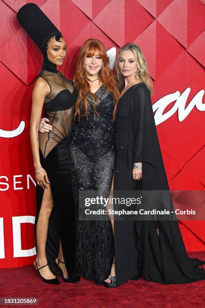 Jourdan Dunn, Charlotte Tilbury and Kate Moss attend The Fashion Awards 2023 presented by Pandora at the Royal Albert Hall on December 04, 2023 in...