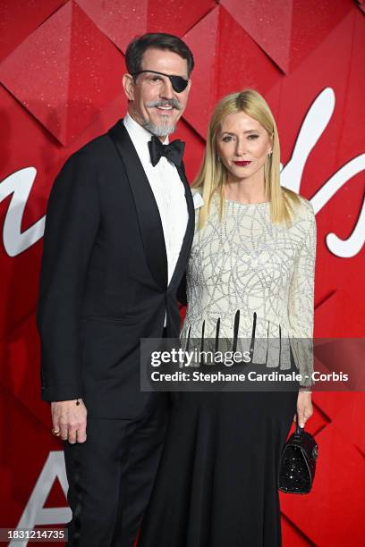 Pavlos, Crown Prince of Greece and Marie-Chantal, Crown Princess of Greece attend The Fashion Awards 2023 presented by Pandora at the Royal Albert...
