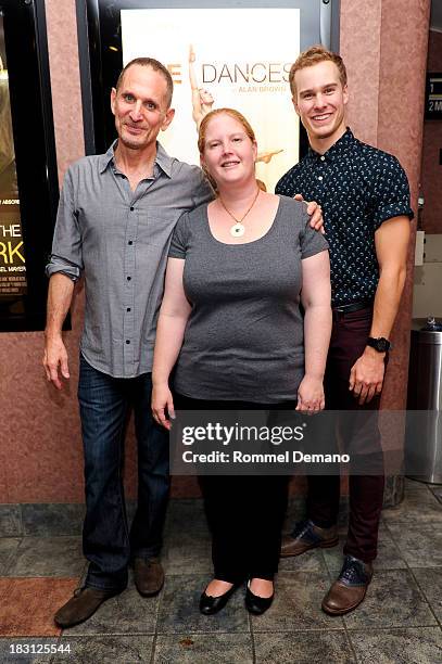 Alan Brown, Agathe David-Weill and Ryan Steele attend "Five Dances" New York Premiere at Cinema Village on October 4, 2013 in New York City.