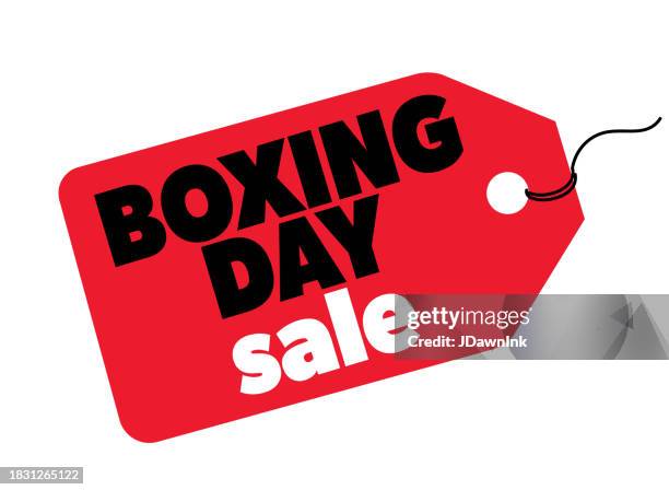 stockillustraties, clipart, cartoons en iconen met boxing day sale event price tag design template - prijs