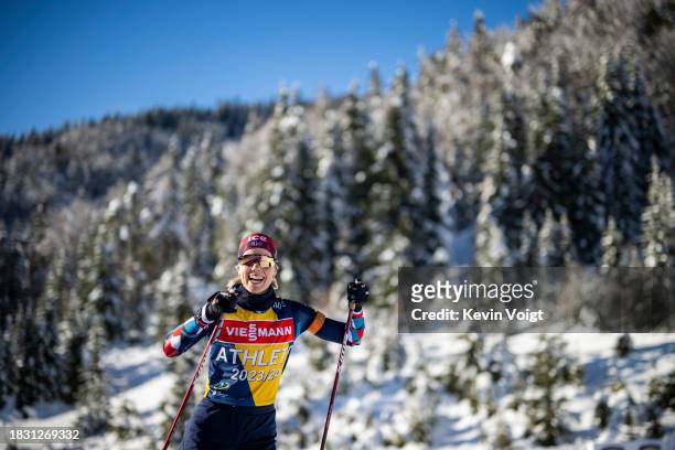 Marit Ishol Skogan of Norway in action competes during the Training Women and Men at the BMW IBU World Cup Biathlon Hochfilzen on December 7, 2023 in...