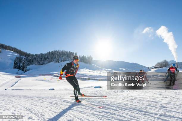 Florent Claude of Belgium in action competes during the Training Women and Men at the BMW IBU World Cup Biathlon Hochfilzen on December 7, 2023 in...