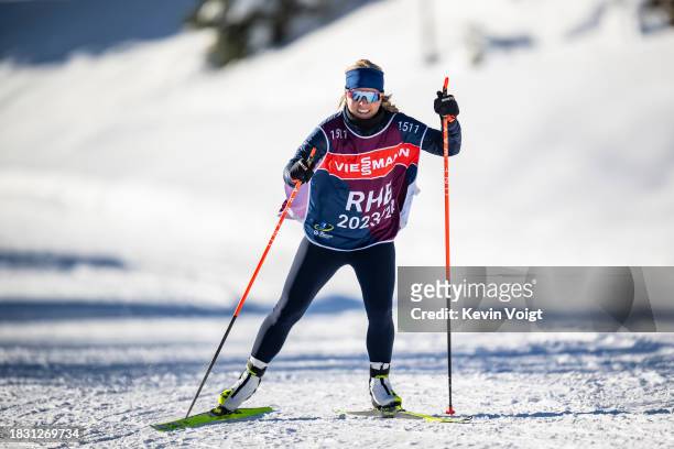 Expert Tiril Eckhoff of Norway in action competes during the Training Women and Men at the BMW IBU World Cup Biathlon Hochfilzen on December 7, 2023...