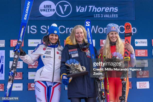 Sandra Naeslund of Team Sweden takes 1st place, Marielle Berger Sabbatel of Team France takes 2nd place, Fanny Smith of Team Switzerland takes 3rd...