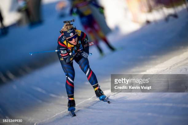 Sophie Chauveau of France in action competes during the Training Women and Men at the BMW IBU World Cup Biathlon Hochfilzen on December 7, 2023 in...