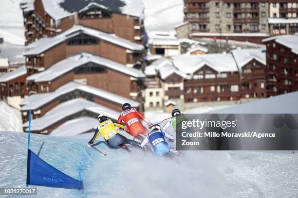 Eliott Piccard of Team France in action, Ambroise Paget of Team France in action, Fredrik Nilsson during the FIS Freestyle Ski World Cup Men's and...