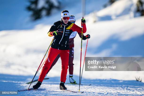 Lotte Lie of Belgium in action competes during the Training Women and Men at the BMW IBU World Cup Biathlon Hochfilzen on December 7, 2023 in...