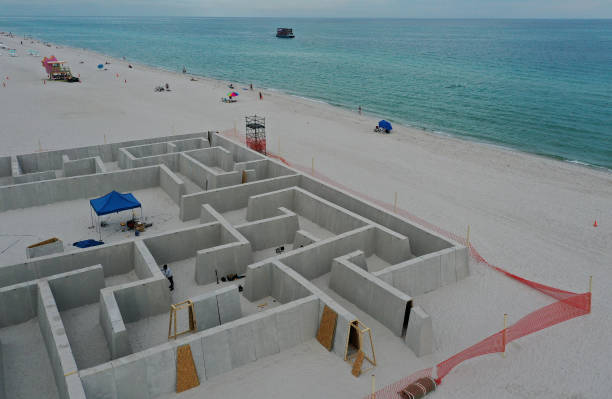 FL: Chilean Artist Sebastian Errazuriz Constructs Sand Maze On Miami Beach Ahead Of Art Basel