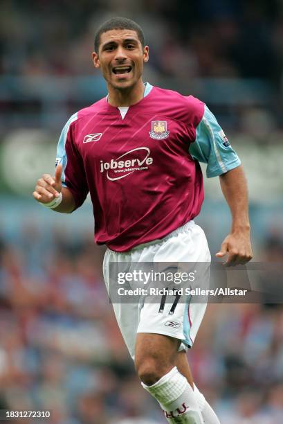 September 24: Hayden Mullins of West Ham United shouting during the Premier League match between West Ham United and Arsenal at Upton Park on...