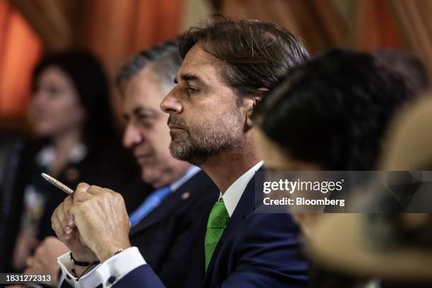 Luis Lacalle Pou, Uruguay's president, attends the Mercosur Summit at the Museum of Tomorrow in Rio de Janeiro, Brazil, on Thursday, Dec. 7, 2023....